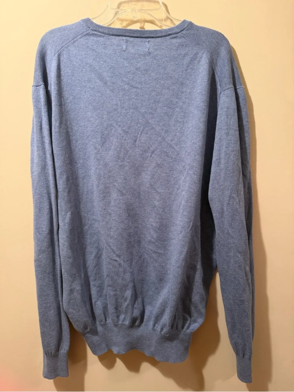 Polo by Ralph Lauren Men’s Light Blue V-Neck Pima Sweater Soze Medium - Picture 4 of 4